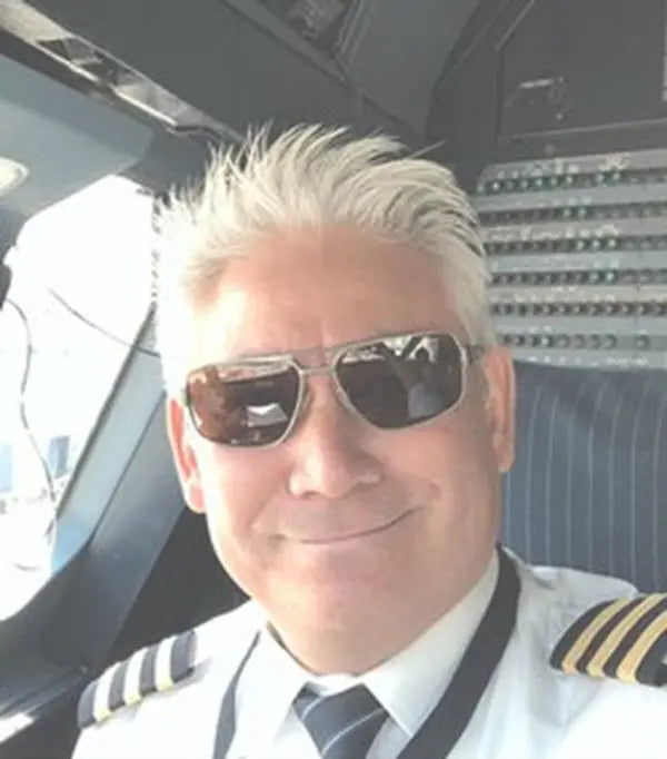 John Hicks, Commercial Airlines Pilot, Airbus A320 First Officer wearing Scheyden FG C-130 sunglasses