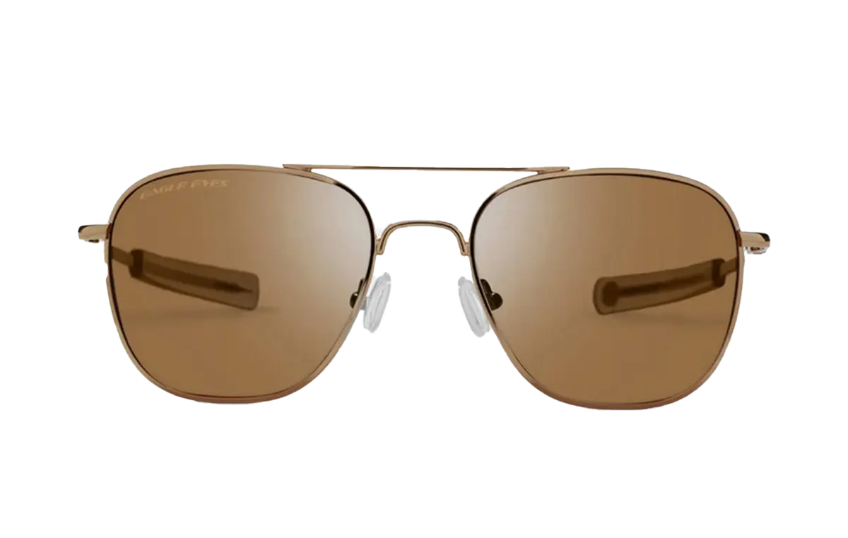 Eagle Eyes Freedom Aviator Sunglasses Gold Frame Brown Non-Polarized Lenses