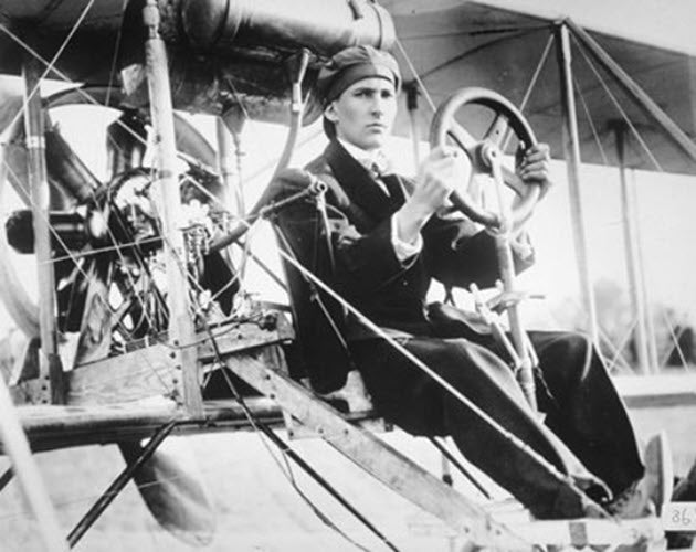 A photograph of J.A.D. McCurdy who flew the Silver Dart in Baddeck, Nova Scotia on February 23,-1909 This was the first aircraft ever flown in Canada .