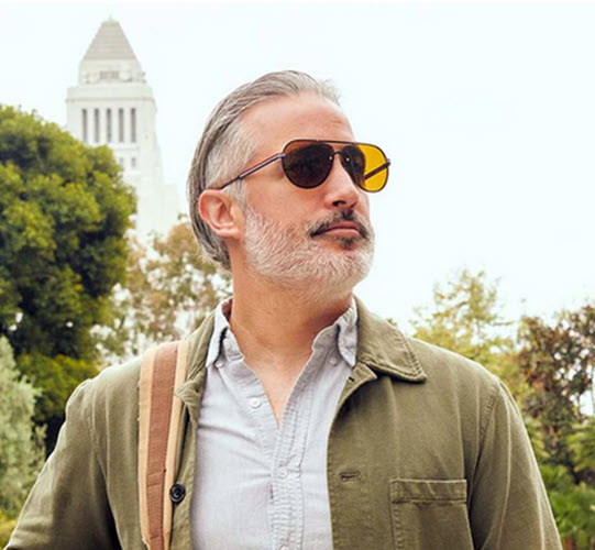 A photograph of man wearing a pair of Eagle Eyes Optics Freedeom Non-Polarized Sunglasses