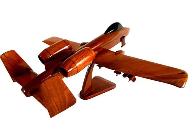 A-10 Thunderbolt Natural Wood Aircraft Model--Aviator Sunglasses-Premium Wood Designs