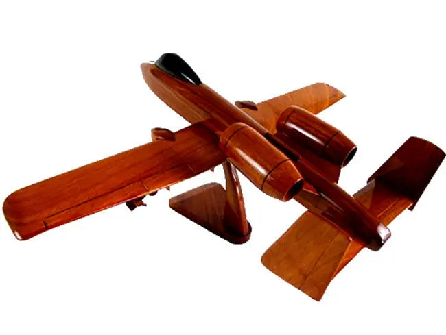 A-10 Thunderbolt Natural Wood Aircraft Model--Aviator Sunglasses-Premium Wood Designs