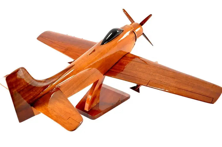 A-1 Sky Raider Natural Wood Aircraft Model--Aviator Sunglasses-Premium Wood Designs