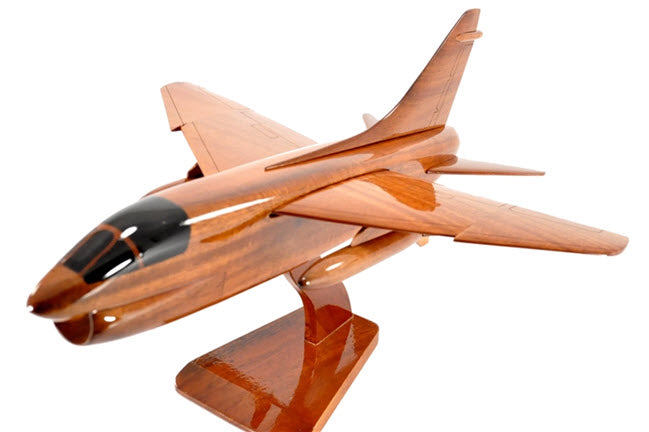 A-7 Corsair Natural Wood Aircraft Model