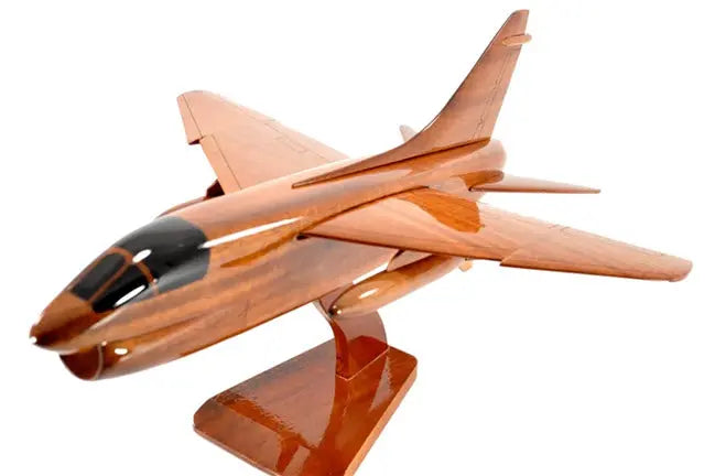 A-7 Corsair Natural Wood Aircraft Model--Aviator Sunglasses-Premium Wood Designs