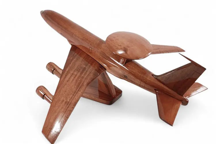 Boeing E-3 Sentry AWACS Natural Mahogany Wood Aircraft Model--Aviator Sunglasses-Premium Wood Designs