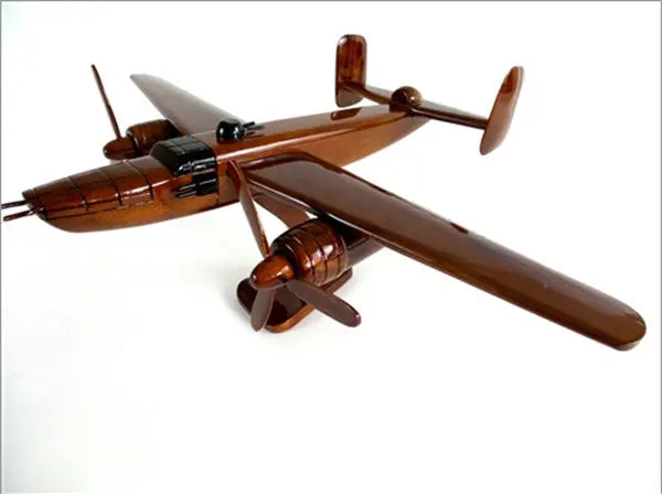 B-25 Mitchell Natural Wood Aircraft Model--Aviator Sunglasses-Premium Wood Designs