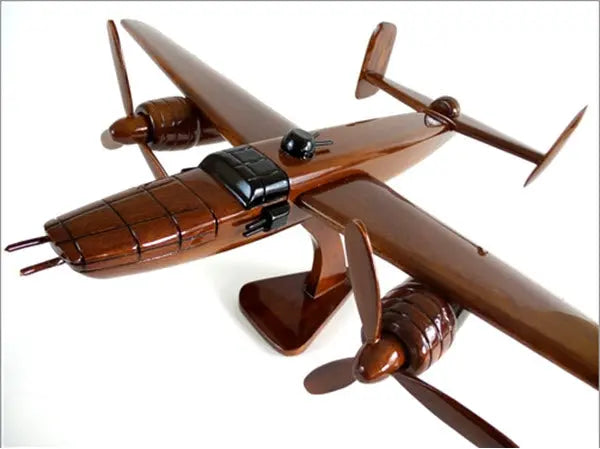 B-25 Mitchell Natural Wood Aircraft Model--Aviator Sunglasses-Premium Wood Designs