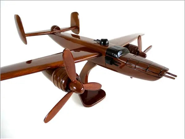 B-25 Mitchell Natural Wood Aircraft Model--Aviator Sunglasses-Premium Wood Designs