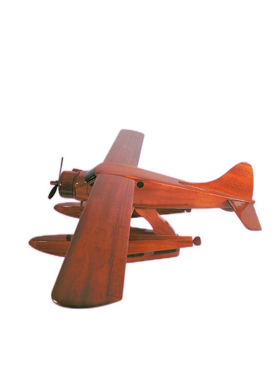 Canadian Beaver Airplane Natural Wood Aircraft Model