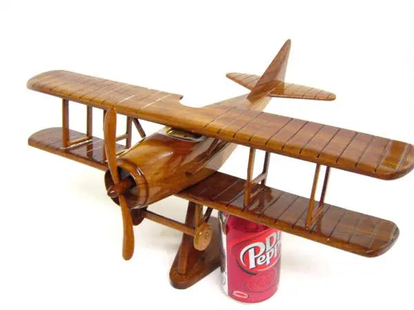 Spad Biplane Airplane Natural Wood Aircraft Model--Aviator Sunglasses-Premium Wood Designs