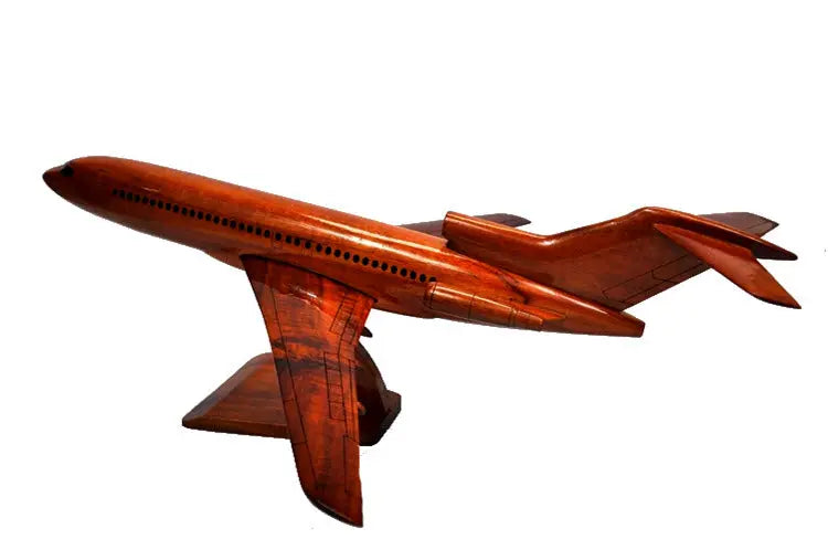 Boeing 727 Premium Airplane Natural Wood Aircraft Desk Model--Aviator Sunglasses-Premium Wood Designs