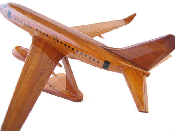 Boeing 737 Premium Airplane Natural Wood Aircraft Desk Model
