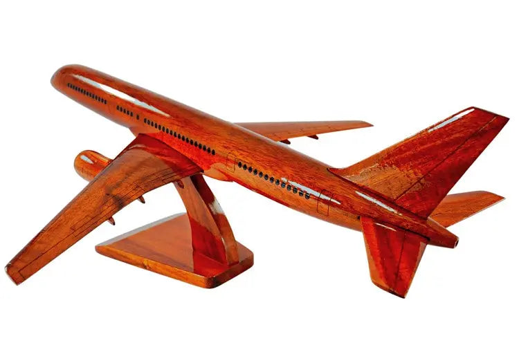 Boeing 757 Premium Airplane Natural Wood Aircraft Desk Model--Aviator Sunglasses-Premium Wood Designs