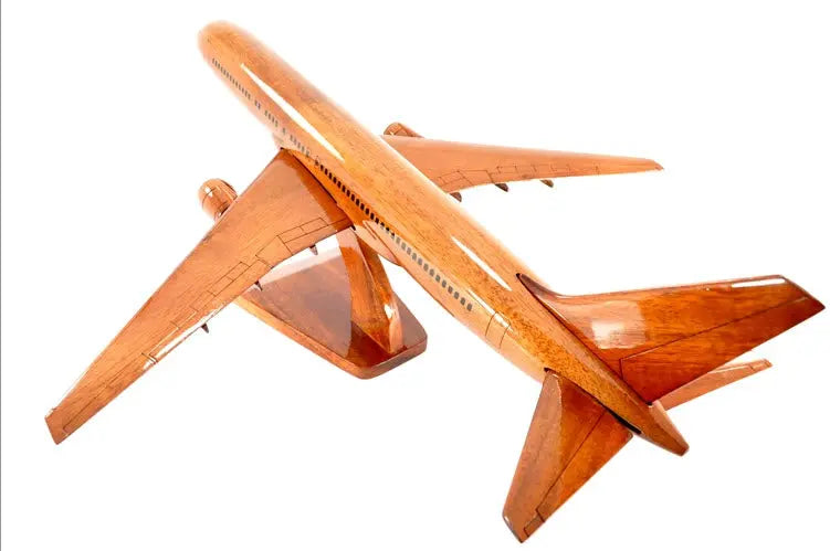Boeing 767 Premium Airplane Natural Wood Aircraft Desk Model--Aviator Sunglasses-Premium Wood Designs