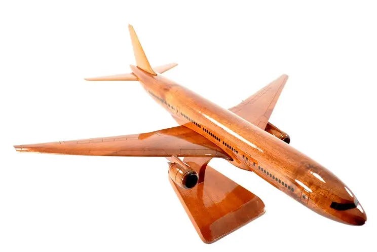 Boeing 777 Premium Airplane Natural Wood Aircraft Desk Model--Aviator Sunglasses-Premium Wood Designs