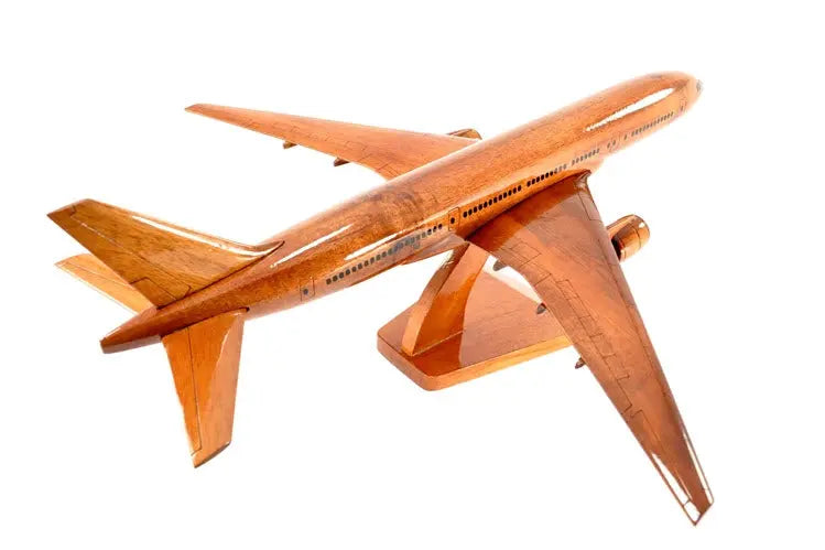 Boeing 777 Premium Airplane Natural Wood Aircraft Desk Model--Aviator Sunglasses-Premium Wood Designs