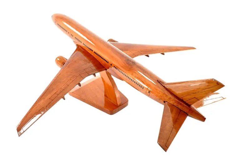 Boeing 777 Premium Airplane Natural Wood Aircraft Desk Model--Aviator Sunglasses-Premium Wood Designs