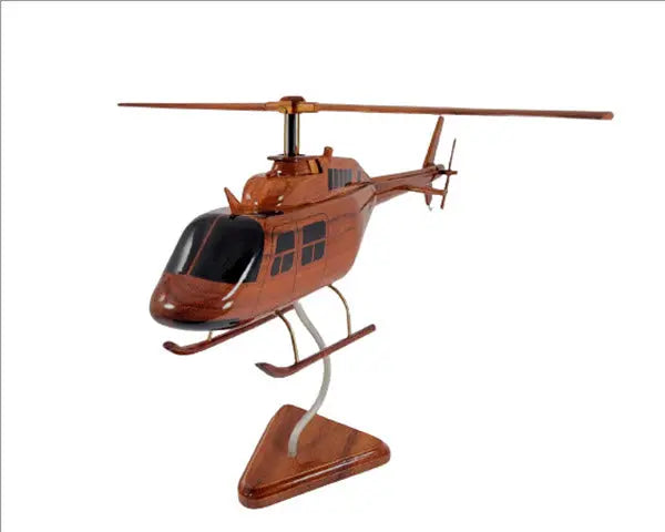 Bell 206/OH-58 A-C Helicopter Premium Natural Wood Aircraft Desk Model--Aviator Sunglasses-Premium Wood Designs
