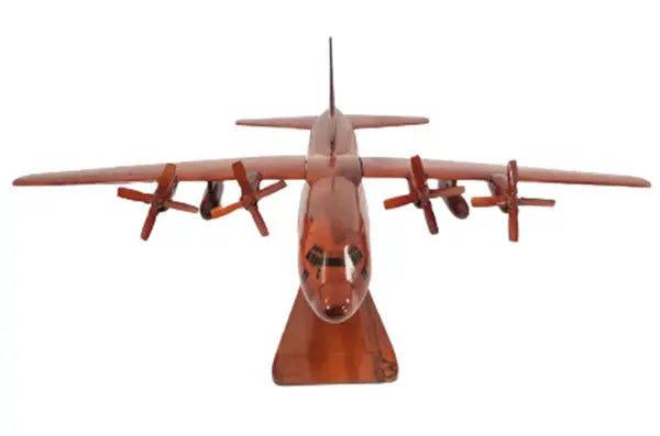 C-130 4-Blade Prop Military Transport Natural Mahogany Wood Aircraft Model--Aviator Sunglasses-Premium Wood Designs