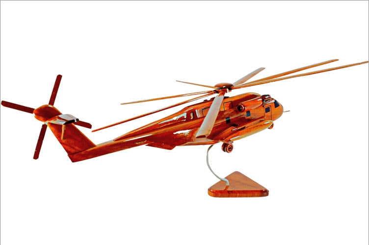 CH-53 Sea Stallion Helicopter Natural Mahogany Wood Aircraft Model
