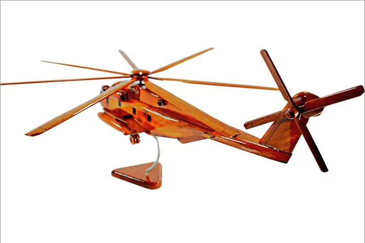 CH-53 Sea Stallion Helicopter Natural Mahogany Wood Aircraft Model--Aviator Sunglasses-Premium Wood Designs