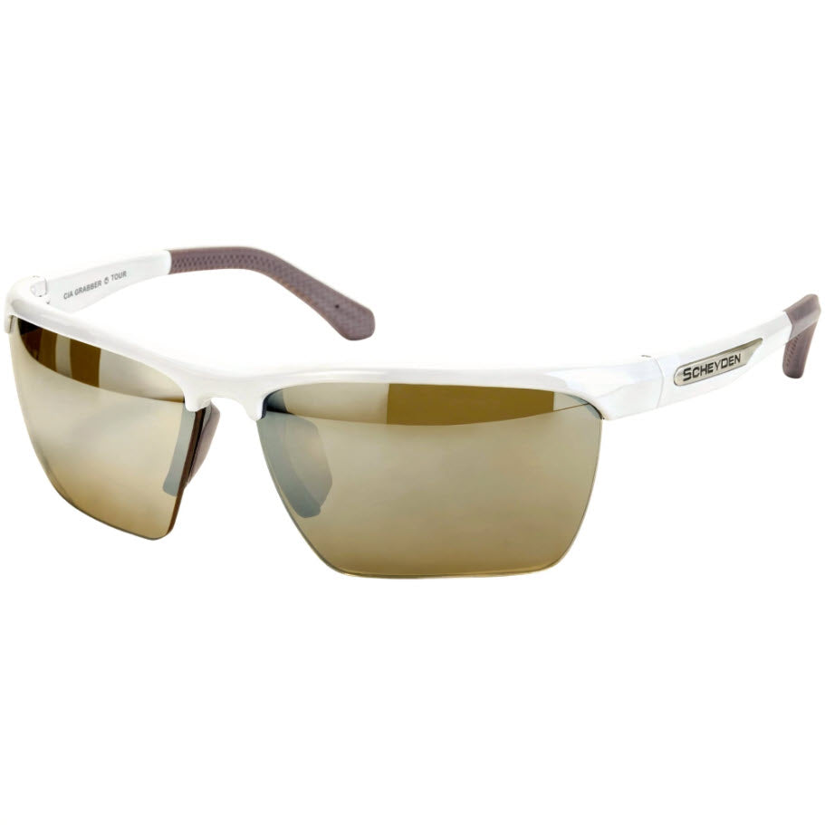Scheyden CIA Grabber White Frame Golf Sunglasses with LT33 Lenses.