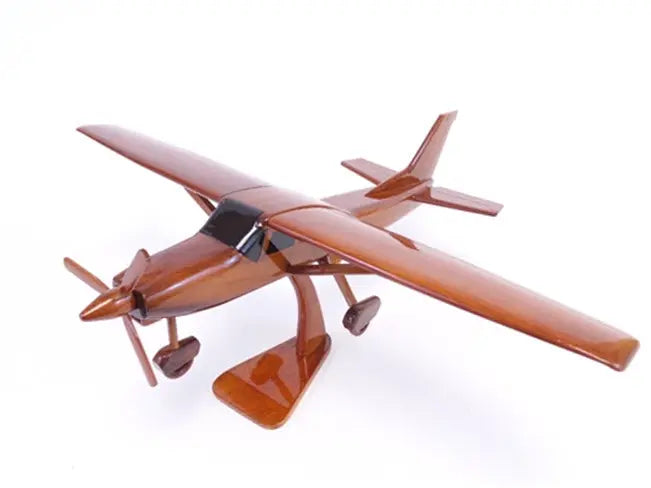 Cessna 182 Skylane Natural Wood Aircraft Model--Aviator Sunglasses-Premium Wood Designs