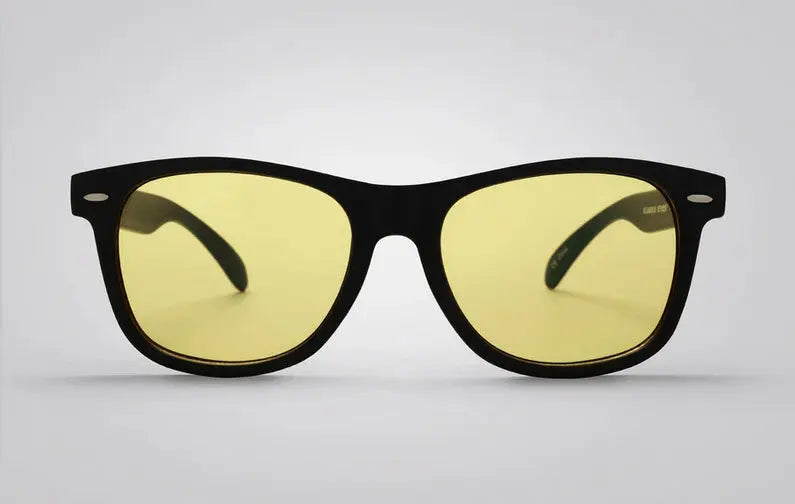 Matte Black Frame Night-Lite® Yellow Non-Polarized Lens Glasses by Eagle Eyes.