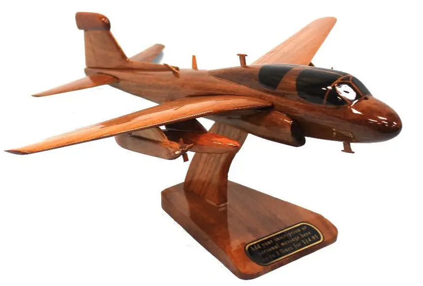 EA-6B Prowler Natural Wood Aircraft Model--Aviator Sunglasses-Premium Wood Designs
