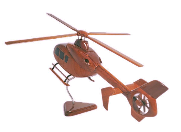 EC-135 Helicopter Natural Mahogany Wood Aircraft Model