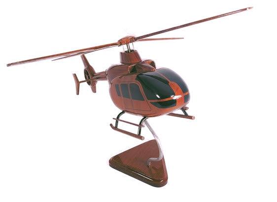 EC-135 Helicopter Natural Mahogany Wood Aircraft Model