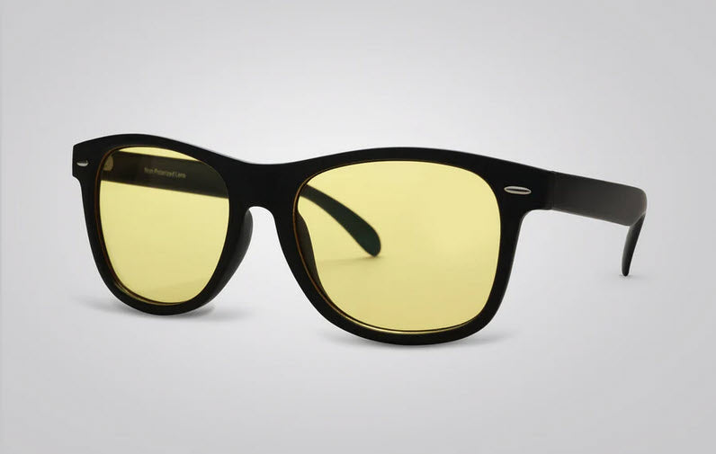 Eagle Eyes Charlie Night Matte Black Frame with Night-Lite® Yellow Non-Polarized Lenses.