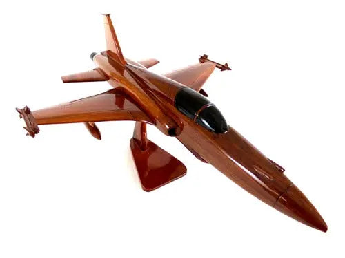 F-5 Freedom Fighter Natural Wood Aircraft Model--Aviator Sunglasses-Premium Wood Designs