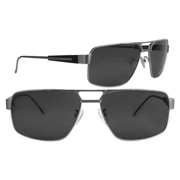 Scheyden C-130 Natural Titanium Frame Aviator Sunglasses with Grey Lenses.