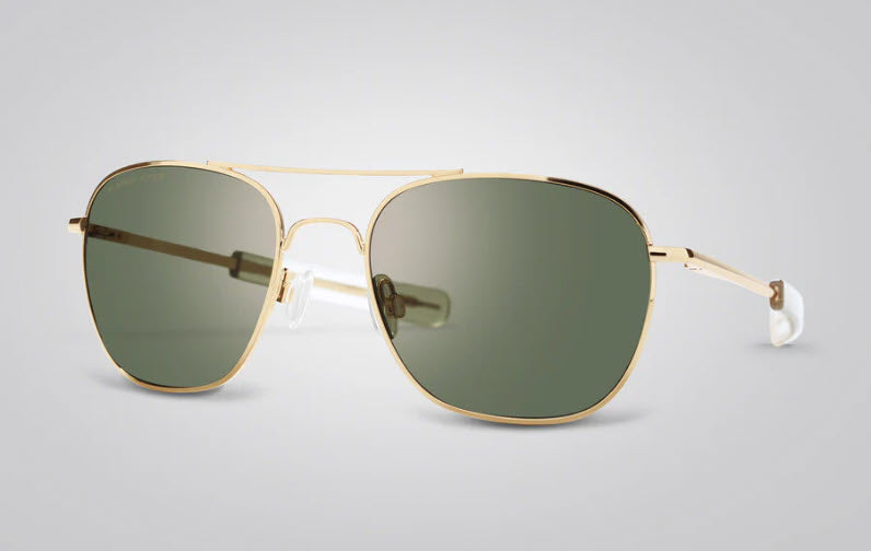 Inspired by pilots and astronauts, these Freedom Aviation styled sunglasses have Gold Frames, Green Lenses aviators are non-polarized.