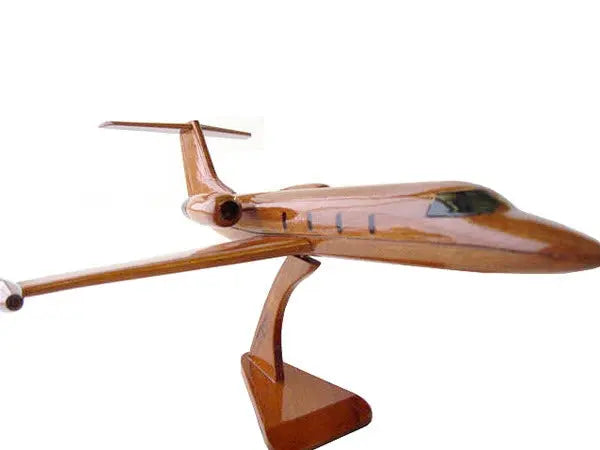 Lear Jet 35 Natural Wood Aircraft Model--Aviator Sunglasses-Premium Wood Designs