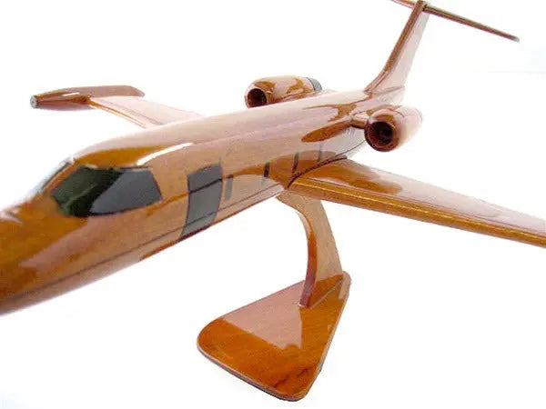 Lear Jet 35 Natural Wood Aircraft Model--Aviator Sunglasses-Premium Wood Designs
