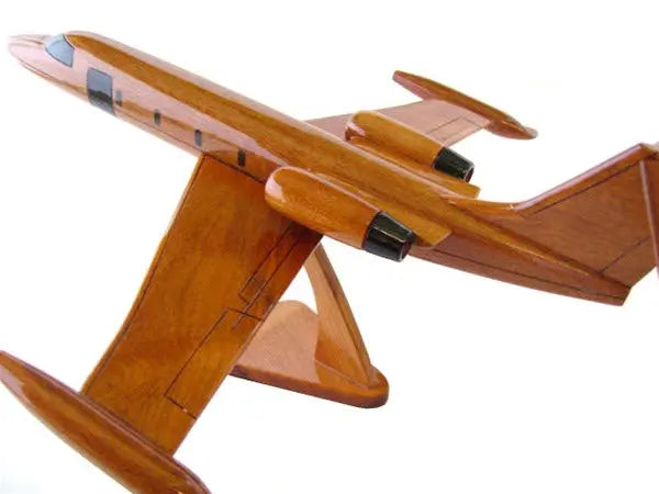 Lear Jet 35 Natural Wood Aircraft Model--Aviator Sunglasses-Premium Wood Designs