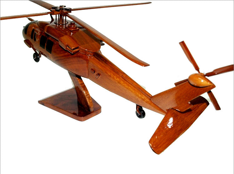 MH-60 Pave Hawk Helicopter Natural Mahogany Wood Aircraft Model