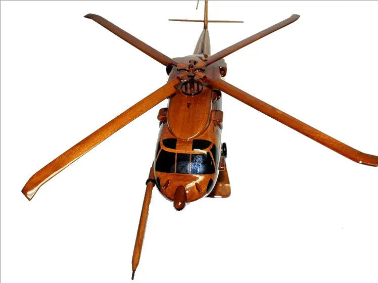 MH-60 Pave Hawk Helicopter Natural Mahogany Wood Aircraft Model--Aviator Sunglasses-Premium Wood Designs