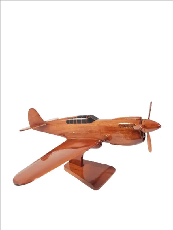 P-40 Warhawk Natural Wood Aircraft Model--Aviator Sunglasses-Premium Wood Designs