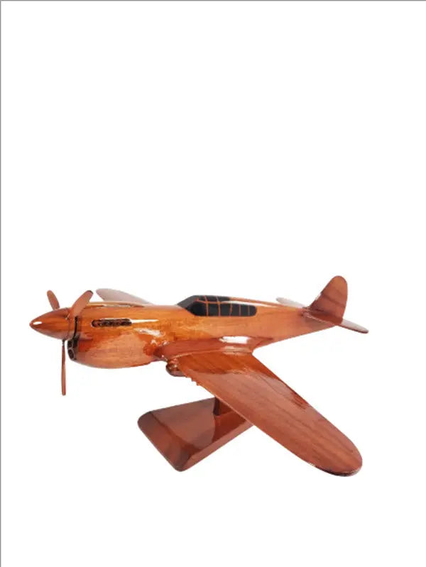 P-40 Warhawk Natural Wood Aircraft Model--Aviator Sunglasses-Premium Wood Designs