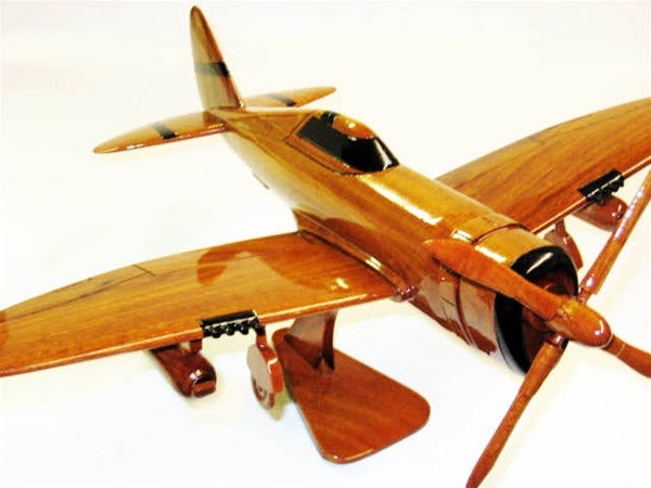 P-47 Thunderbolt Fighter Natural Wood Aircraft Model