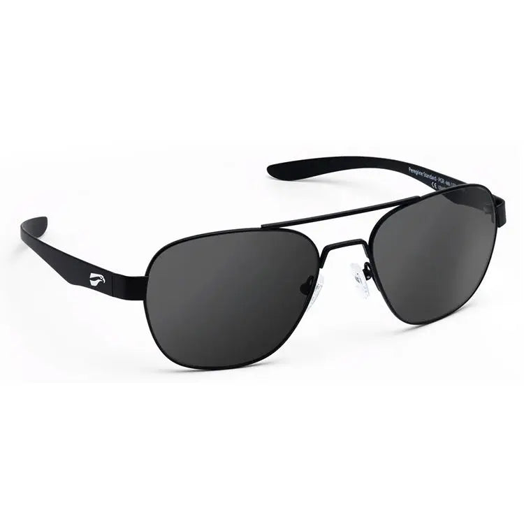 Flying Eyes Peregrine Titanium Matte Black Frame and Dark Solid Gray Lenses.