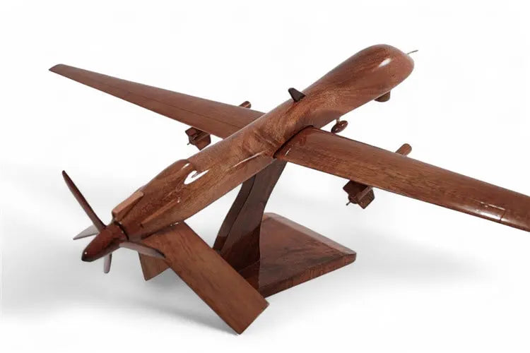 MQ-1 Predator UAV Natural Wood Aircraft Model--Aviator Sunglasses-Premium Wood Designs