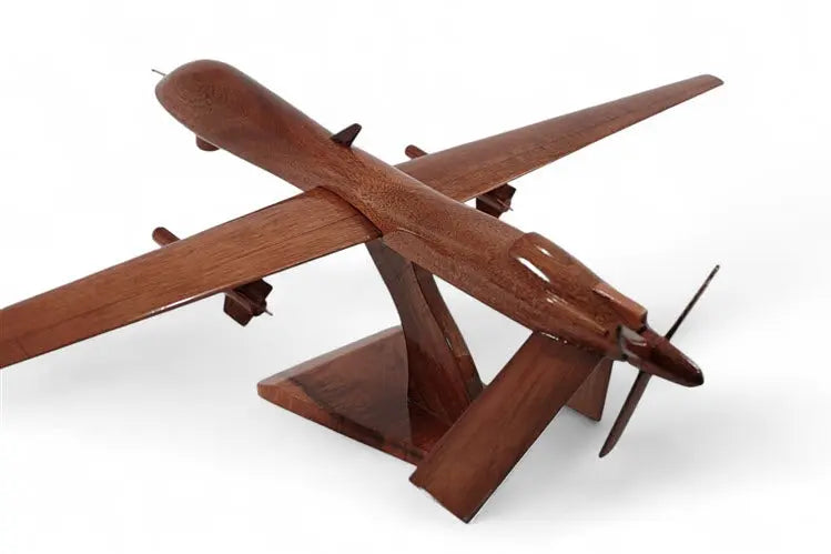 MQ-1 Predator UAV Natural Wood Aircraft Model--Aviator Sunglasses-Premium Wood Designs