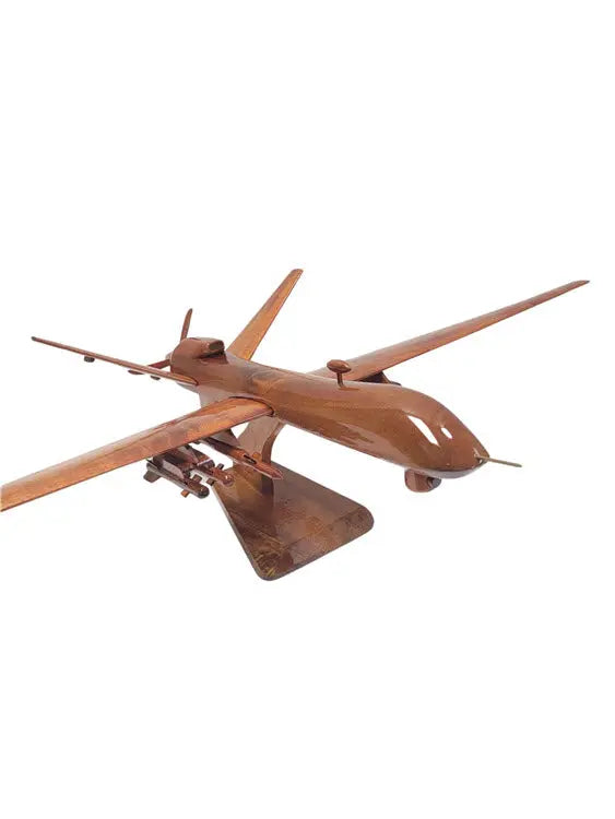 MQ-9 Reaper UAV Natural Wood Aircraft Model--Aviator Sunglasses-Premium Wood Designs