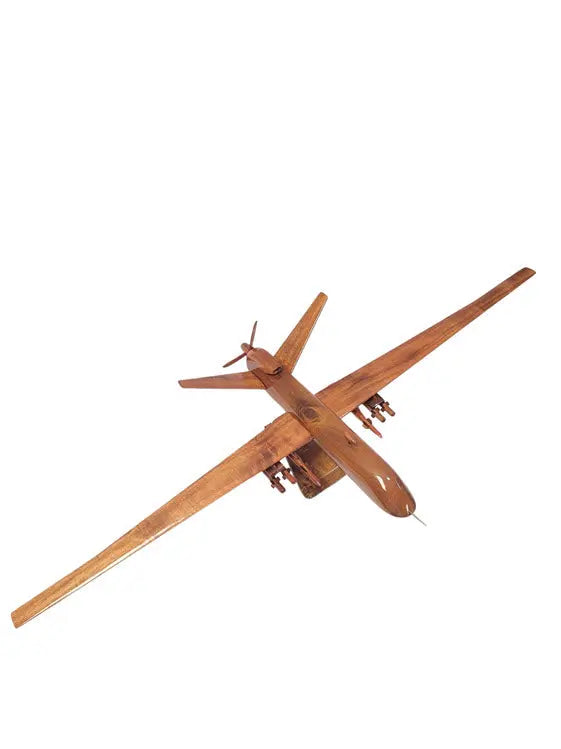 MQ-9 Reaper UAV Natural Wood Aircraft Model--Aviator Sunglasses-Premium Wood Designs