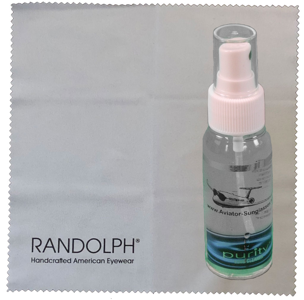 Randolph Logo Gray Cleaning/Polishing Cloth + 2 oz Purity Lens Cleaner